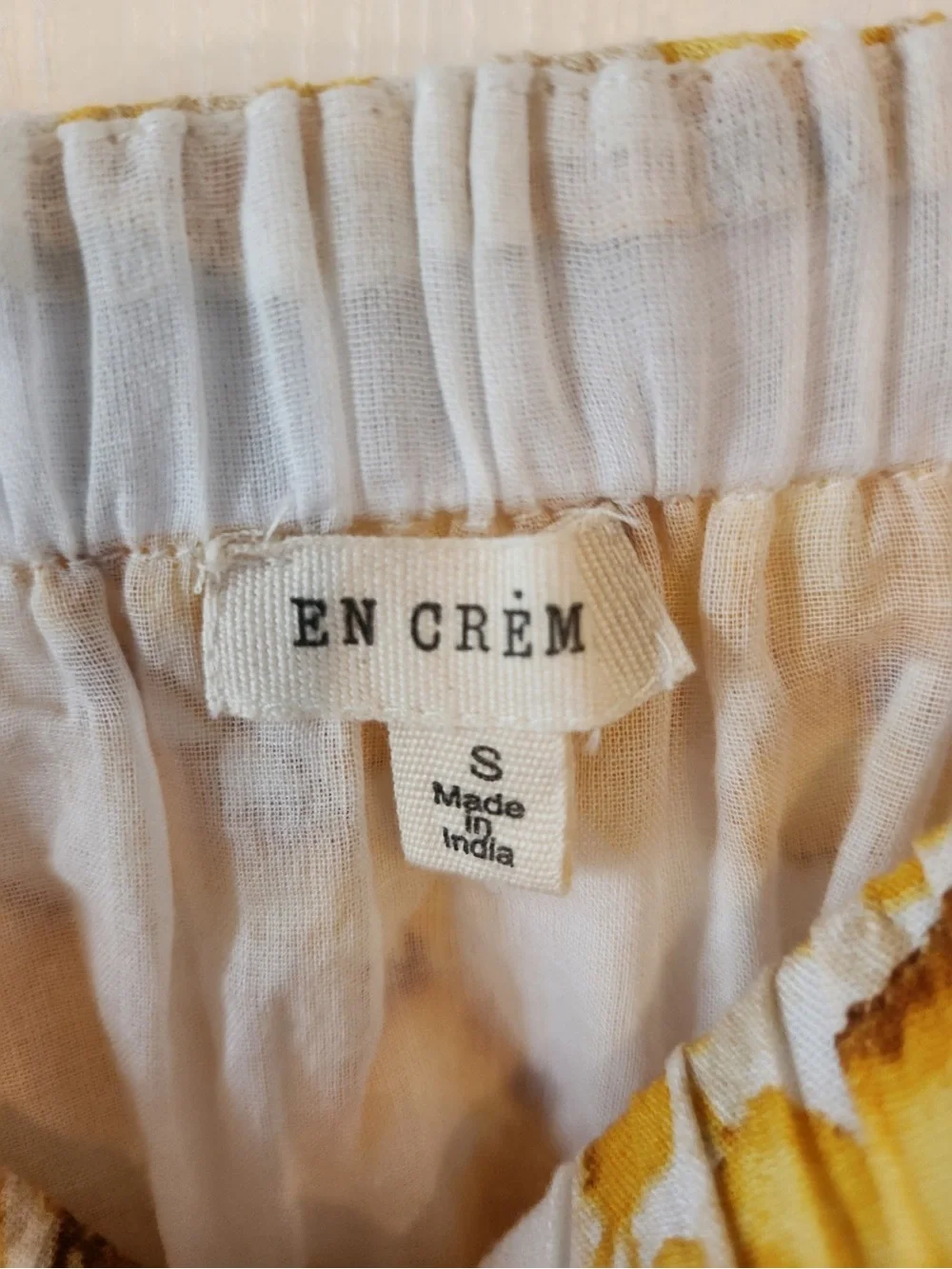 En Creme Yellow Floral Smocked Mini Dress